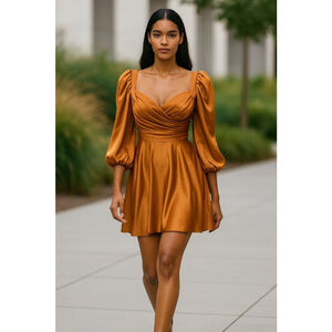 Mac Duggal Dress Size 2 Cognac Orange